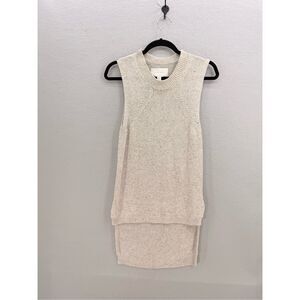 Brochu Walker Womens Oatmeal Sleeveless Knit High Low Hem Sweater Tank Size XS